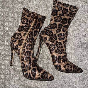 Cheetah Print Heeled Boots